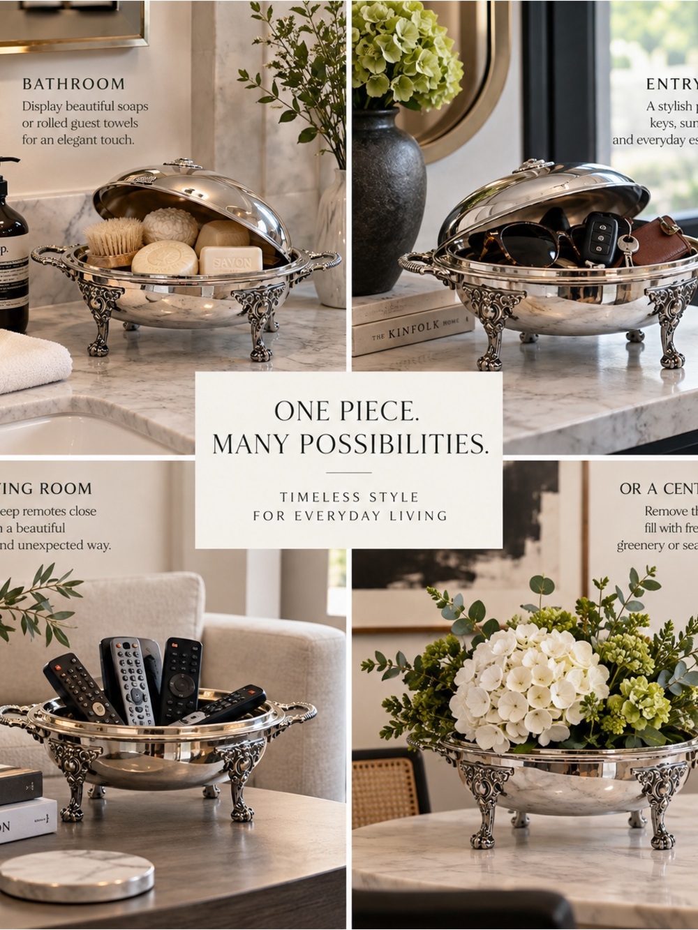 Vintage Silverplate Chafing Dish / Covered Server – Reimagined for Modern Living